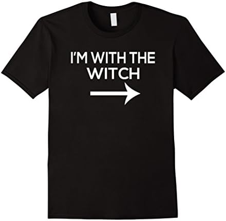 Mens I'm With The Witch T-Shirt - Funny Couples Costume Tee Medium Black