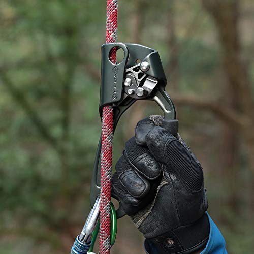 XINDA Climbing Hand Ascender for Arborist Tree Climbing Rigging 8-12mm Rope CE UIAA (Right Hand and Left Hand) (Right-Gray(Upgrade))