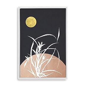 Framed Canvas Home Artwork Decoration Nordic Style Moon Canvas Wall Art for Living Room, Bedroom - 16x24 inches