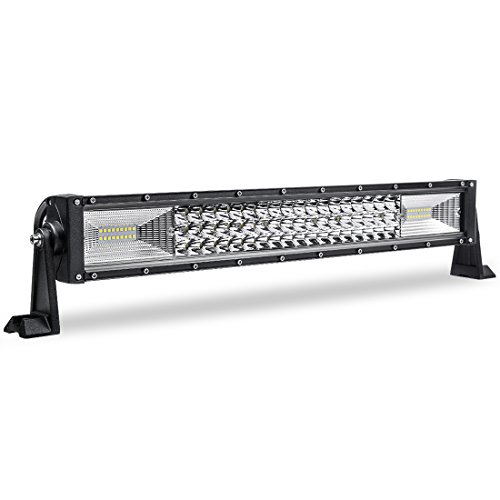 AUTOSAVER88 7D LED Tri-Row Light Bar 24″ Curved 326W 32600LM Off Road Driving Fog Lights No-Foggy Lens Super Bright for Jeep Trucks Boats ATV Cars, 3 Year Warranty