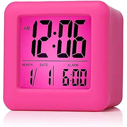 girls alarm clock pink
