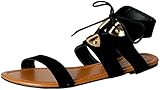 Shoes 18 Womens T Strap Roman Gladiator Sandals Flats W/Bow 6 Colors