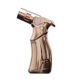 JOBON Golden Quad Jet Straight Flame Butane Spray Torch Cigar Lighter One Second to Cool Down,Genuine Authorization …