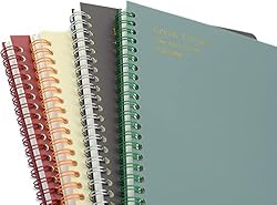 Yansanido Spiral Notebook, 4 Pcs A5 Thick Plastic