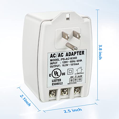 Doorbell Transformer 16VAC 30 VA AC Plug in Adapter with PTC Fuse