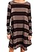 MEROKEETY Women's Crew Neck Striped Long Sleeve Swing Tunic Dress With Pockets