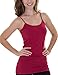 Caramel Cantina 4 Pack Juniors Long Length Basic Cami (Large, Grey/Burg/Navy/Teal)