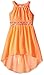 My Michelle Girls' Big Halterneck Dress with Lace Bodice Hi Low Hem and Beaded Waistband