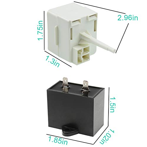W10613606 Refrigerator Compressor Start Relay & Capacitor for Whirlpool Maytag Amana Admiral Fridge Parts Replaces w10416065 67003186 AP5787784 by AUKO