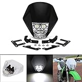 JFG RACING Dual 5W LED Bulbs 12V Universal Modified Headlight Head Lamp For Motorcycle Dirt Pit Bike ATV Scooters - Black