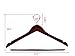 10 Quality Hangers Wooden Curved Hangers Beautiful Sturdy Suit Coat Hangers with Locking Bar Chrome Hooks (10)