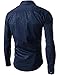 Benibos Men's Casual Long Sleeve Plaid Slim Fit Dress Shirts (L, Navy)