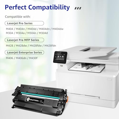 CMYBabee CF259A with Chip Compatible with HP 59A CF259A 59X CF259X Toner for LaserJet Pro M404dn M404dw MFP M428dw M428fdw M428fdn M404n M304 M428 M404 M406 M430 (Black, 1-Pack) e)