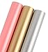 WRAPAHOLIC Wrapping Paper Roll - Solid Matte Pink/Silver/Golden with Cut Lines for Weddiing, Birthday, Holiday, Baby Shower Wrap - 3 Rolls - 30 inch X 120 inch Per Roll