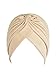 Choies Women's Pleated Head Wrap Knit Bonnet Turban Beige
