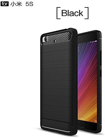 For cellphone Cases, Ultra Light Carbon Fiber Armor ShockProof Brushed Silicone Grip Case For Xiaomi Mi5S ( Color : Black )