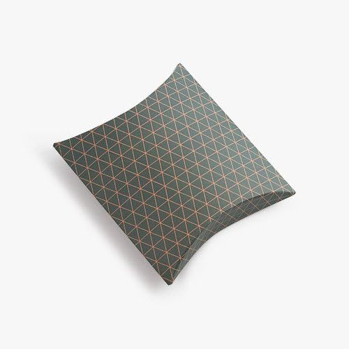 DECOLUV Pillow Gift Boxes - Set of 5 Decorative Treats Boxes, Cookies, Candy and Soaps Gift Boxes for Christmas, Birthdays, Holidays, Weddings, Etc (4.33 x 4.72 x 1.18 Inches, Khaki)