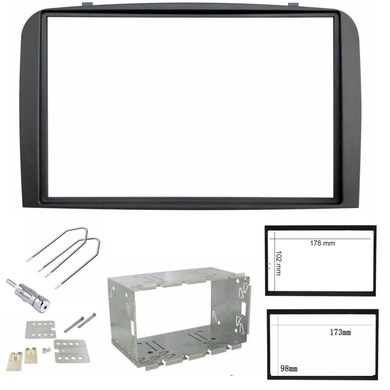 Sound-way - Double DIN Car Radio Frame Installation Kit, 2 DIN Front Panel Frame Stereo compatible with Alfa romeo 147 / Alfa GT black line