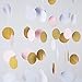 MOWO Glitter Paper Garland Circle Dots Hanging Decor,2'' Diameter,9.8-feet(gold glitter/pink/white,2pc)