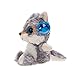 WILDREAM Wolf Stuffed Animal, Wolf Plush Toy with Big Eyes Lovely and Cuddly, Huggable Gift for Boys/ Girls 7Inches, Grey