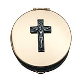Cathedral Art Polished Brass Pyx With Cross/Pill/Keepsake Box