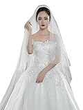 Bridalvenus Wedding Veils Bridal Cathedral Veil Long Veil Chapel Veil with Comb (118 inches / 3m, Two Tiers Veil (Ivory)