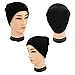 2 Pack Mens Adult Winter Thermal Thinsulate Knitted Beanie Hat Black/Blue (one size)