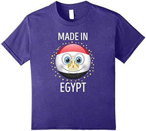 Kids Made In Egypt Flag Emoji TShirt 12 Purple