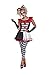 Female Jester Costume Set - Halloween Womens Carnival, Multicolored, Size Medium