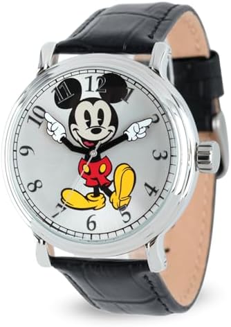 Amazon.com: Accutime Disney Mickey Mouse Adult Watch with Rhinestone Bezel,  Elegant Mickey Design, Large Silver Numbers, Black Croco Strap, and Analog  Display – Classic & Stylish Timepiece for Disney Fans : Clothing,
