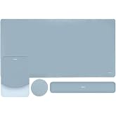 MOSISO Keyboard Mouse Pad Set, Large Gaming Mouse Pad&amp;Keyboard Wrist Rest | Rectangular Mousepad with Wrist Rest&amp;Coaster, Ergonomic Non-Slip&amp;Easy Typing Pad with Curved Silicone Lining, Aquamarine