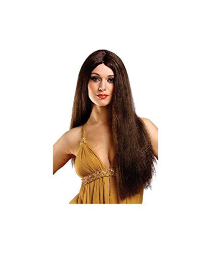 26 Long Parted Brown Adult Womens Halloween Costume Wig