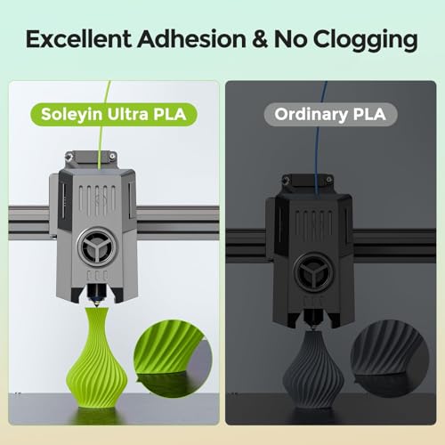 Creality Filamento Soleyin Ultra PLA 1,75 mm para Impressora 3D, Velocidade de 300 mm/s, Resfriamento e Modelagem Rápidos, Bobina de 1kg (2,2lb), para Creality Ender K1, K1C Series (Preto)