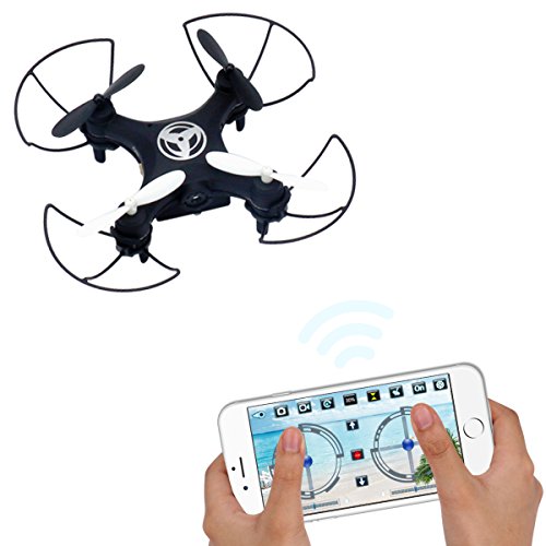 Dwi Dowellin Pocket Drone with camera Mobile Phone Control for iOS/ Android APP Wifi RC Hover Rotate Altitude Hold Mini RTF Quadcopter X3 Black