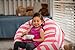 Wekapo Stuffed Animal Storage Bean Bag Chair Cover for Kids | Stuffable Zipper Beanbag for Organizing Children Plush Toys Large Premium Cotton Canvas (Pink, X-Large)