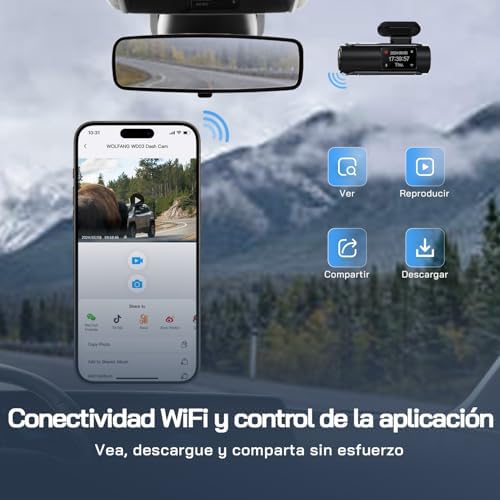 Cámara de Coche Delantera y Trasera 4K UHD, Dashcam de Doble Lente para Coches de 170º Gran Angular Monitor de Aparcamiento 24H con Grabación en Bucle y Sensor G