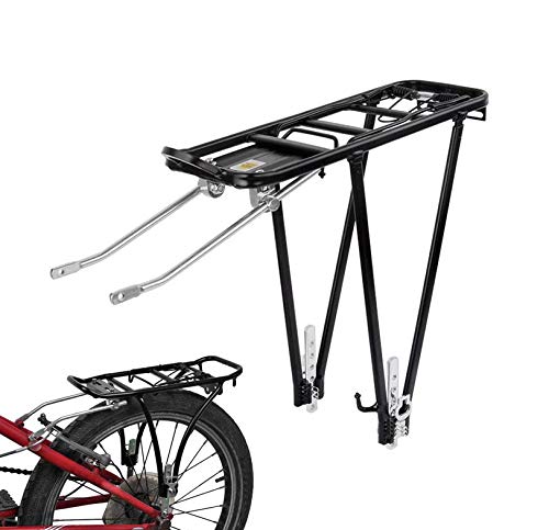 Photo 1 of Bike Cargo Rack Cargo Universal Adjustable Bicycle Rear Luggage Touring Carrier Racks 55lbs Capacity Quick Release Mountain Road Bike Pannier Rack for 26"-29" Frames