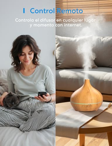 Meross Smart Aroma Diffuser with App Control, WiFi Humidifier Compatible with Apple Home, Alexa and Google Home, Programmable Function, Voice Control and Remote Control, 400ml