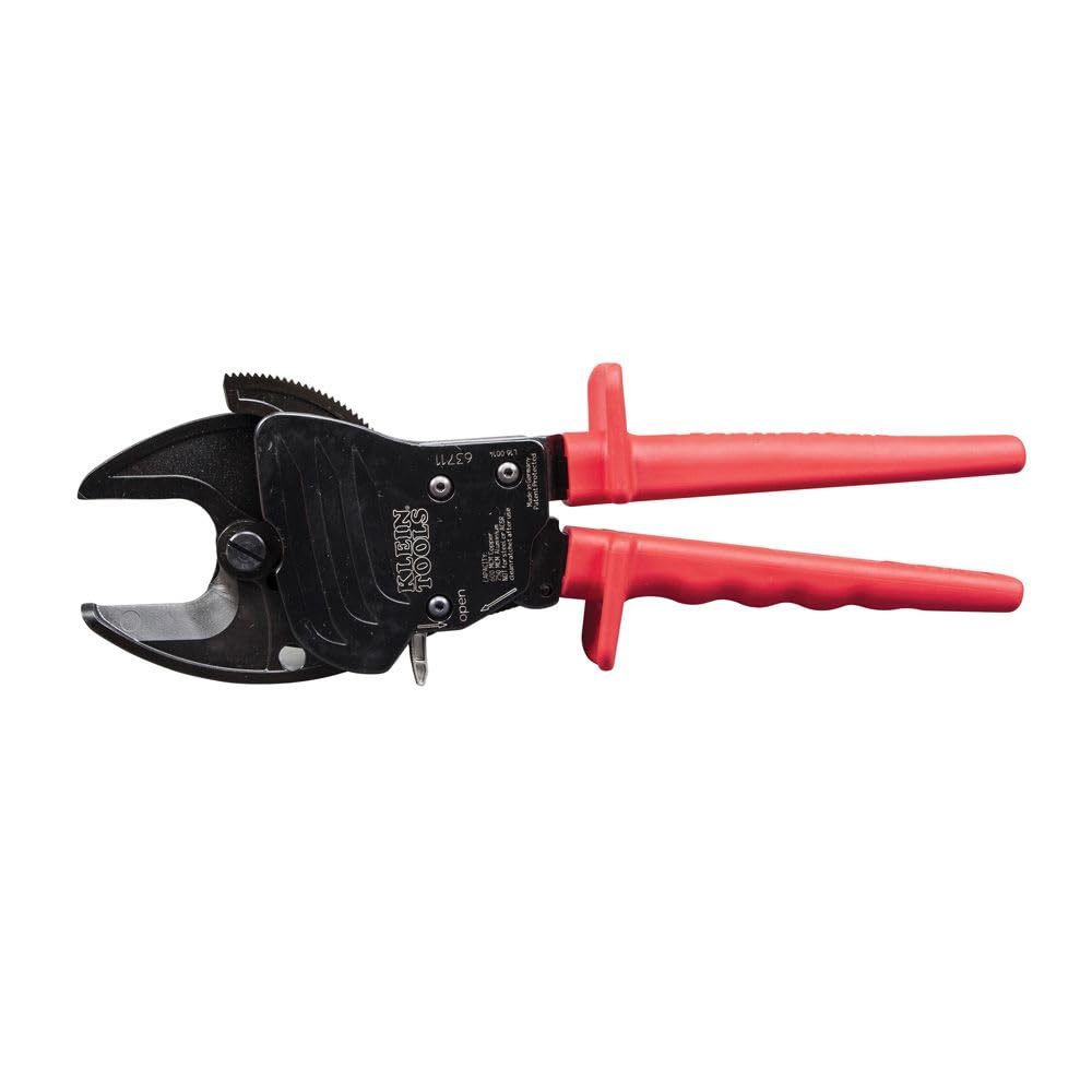 Wire Cable Cutter with Open Front Loading Jaws Cuts 600 MCM Copper, 750 MCM Aluminum Klein Tools 63711