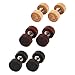 Aprilsky Men,Women's Natural Wood Button Stud Earrings, 8mm Stainless Steel Cheater Fake Ear Plugs Gauges Illusion Tunnel 3 Pairs Set Assorted Color