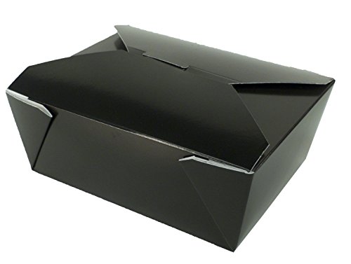 Fold-Pak Bio-Pak 08BPBLACKM Paper Carry-Out/to-Go Container, 6" Length x 4-3/4" Width x 2-1/2" Height, 45-Fluid Ounce Capacity, Black (Case of 300) - Thumbnail 5