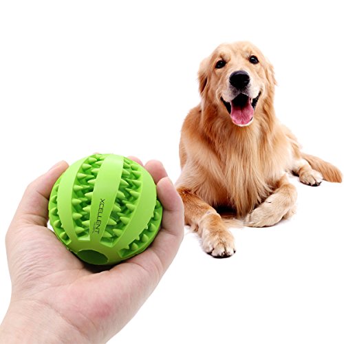 Xcellent Global Refillable Food Treat Pet Ball Non-Toxic Rubber Bite Resistant Teeth Toy,Green PT034 - Thumbnail 4