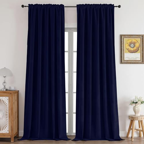 CUCRAF Royal Blue Velvet Blackout Curtains