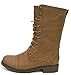 Nature Breeze Lug-11 Leatherette Lace Up Military Boot
