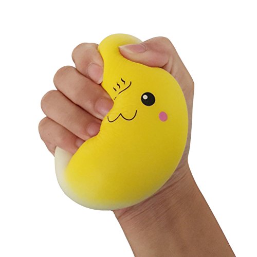 [2 Pack]Smile Marshmallow Bread，Bagvhandbagro Jumbo Smile Marshmallow Bread Bun Squishy Expression Toys Cell-Phone Charms Key Chains Bag Strap Pendants (2 Color Random) - Thumbnail 3