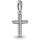 Sparkling Cross Pendant Charm 925 Sterling Silver Pendant,Jewelry Beads Gifts for Women Bracelet&Necklace A0134