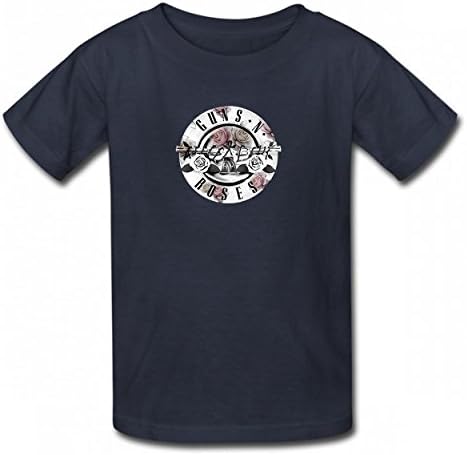 ZMOPOO Guns N' Roses Floral Bullet Beautiful Tshirt Printed Cotton T-Shirts Tops Logo Authentic Kid Tee Navy