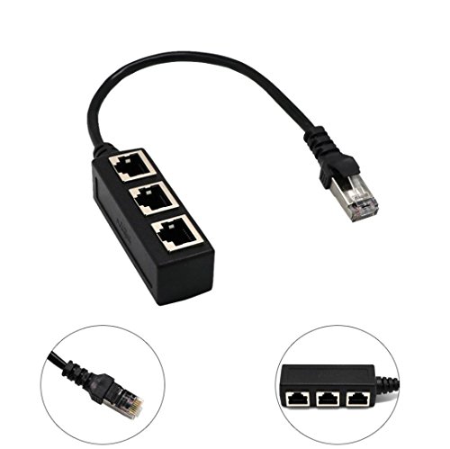 YJYdada RJ45 1 To 3 Ethernet lan Network Cable Splitter 3 Way Extender Adapter Connector