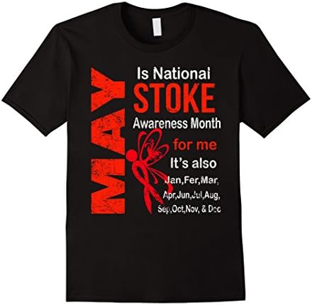 Men's May is national Stroke awareness month t shirt 2XL Black