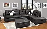 Sofa Sectional Sofa, L-Shape Faux Leather Sectional